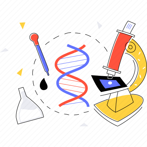 Microscope, science, research, dna illustration - Download on Iconfinder