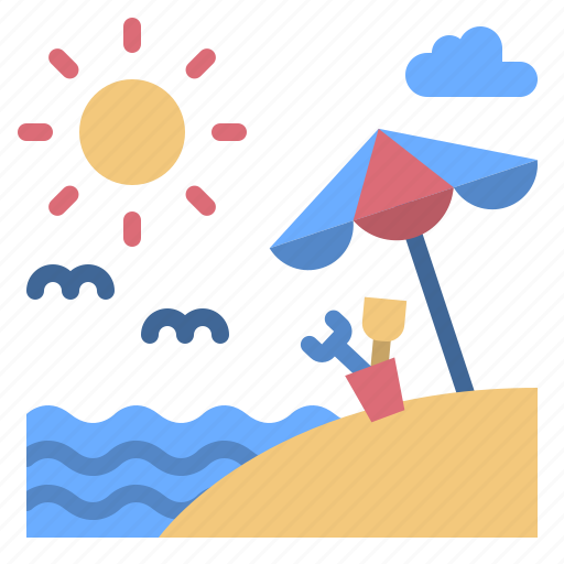 Freetime, beach, umbrella, vacation, sand, sea icon - Download on Iconfinder
