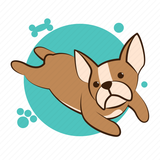 French, bulldog, dog, pet, cute, cartoon, puppy icon - Download on Iconfinder