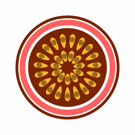 Cross section, fresh, fruit, high saturation, passion, tropical icon - Download on Iconfinder