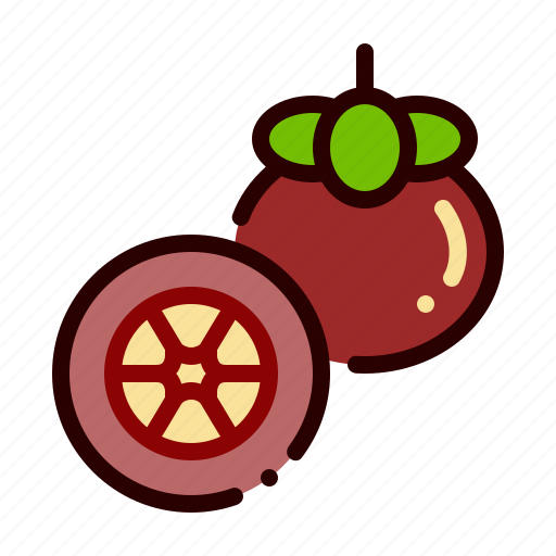 Food, fruit, juicy, mangosteen, tropical icon - Download on Iconfinder