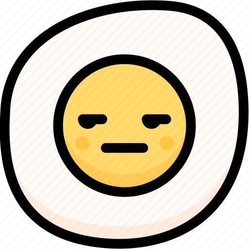 Annoying, emoji, emotion, expression, face, feeling, fried egg icon - Download on Iconfinder