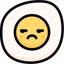 annoying, emoji, emotion, expression, face, feeling, fried egg