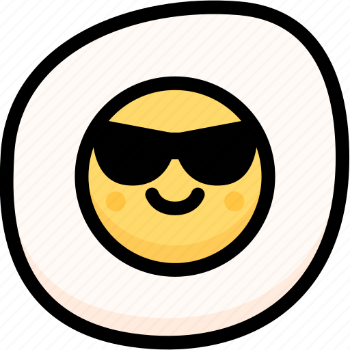 Cool, emoji, emotion, expression, face, feeling, fried egg icon - Download on Iconfinder