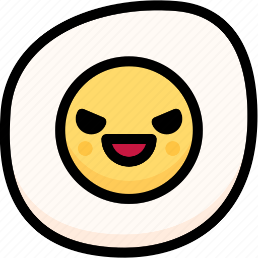 Emoji, emotion, evil, expression, face, feeling, fried egg icon - Download on Iconfinder