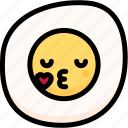 emoji, emotion, expression, face, feeling, fried egg, kiss