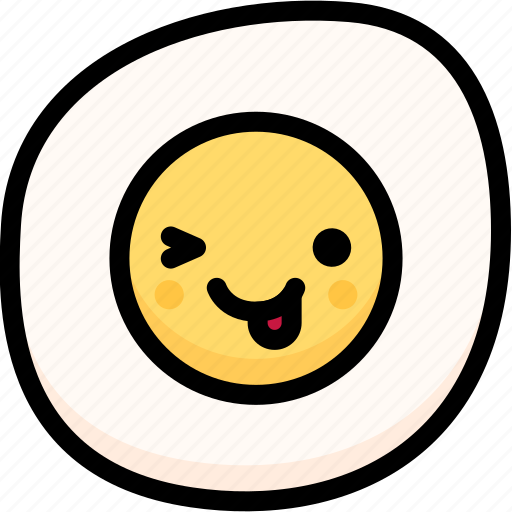 Emoji, emotion, expression, face, feeling, fried egg, naughty icon - Download on Iconfinder
