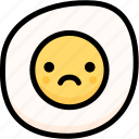 emoji, emotion, expression, face, feeling, fried egg, sad