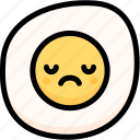 emoji, emotion, expression, face, feeling, fried egg, sad
