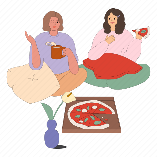 Eating, pizza illustration - Download on Iconfinder