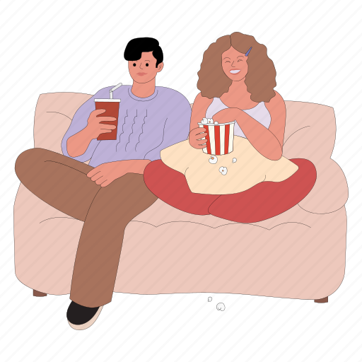 Watching, movies illustration - Download on Iconfinder