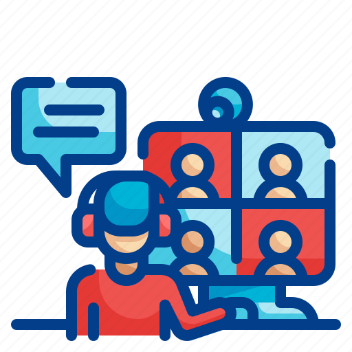 Online, friend, videocall, meeting, conversation icon - Download on Iconfinder