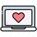 laptop, computer, love, technology, heart, communication
