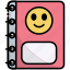 notebook, book, friendship, smiley, diary, journal, face 