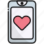 smartphone, mobile, phone, love, heart, communication, friendship 