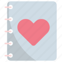 book, notebook, diary, love, friendship, heart, valentine