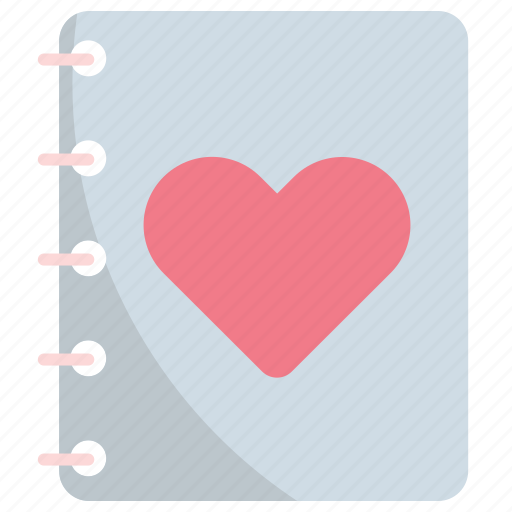 Book, notebook, diary, love, friendship, heart, valentine icon - Download on Iconfinder