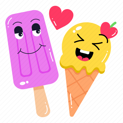 Best friends, ice creams, frozen dessert, popsicle, gelato icon - Download on Iconfinder