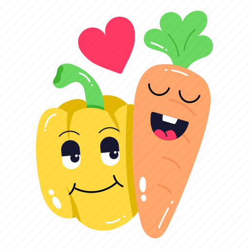 Healthy food, organic diet, cute vegetables, best friends, nutrition icon - Download on Iconfinder