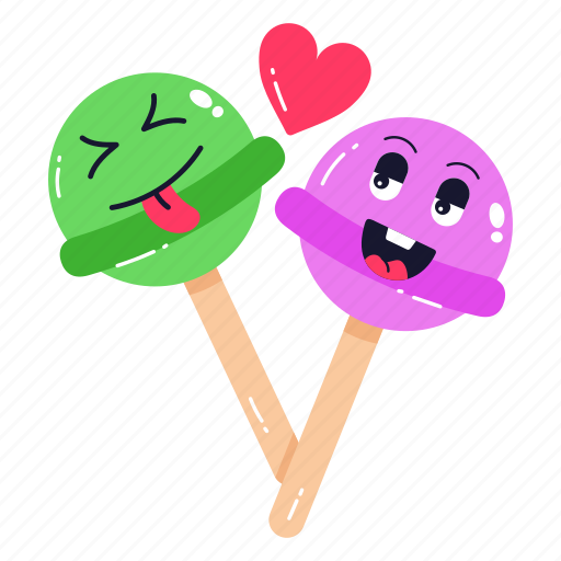 Cute pops, cute lollipops, best friends, sweetmeat, sweet sticks icon - Download on Iconfinder