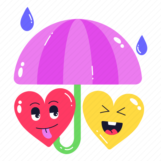 Rain romance, rain umbrella, rain protection, love umbrella, best friends icon - Download on Iconfinder
