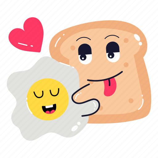 Best friends, friendship goal, egg toast, egg bread, breakfast food icon - Download on Iconfinder