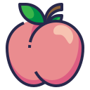 peach, healthy, organic, food, fruit icon