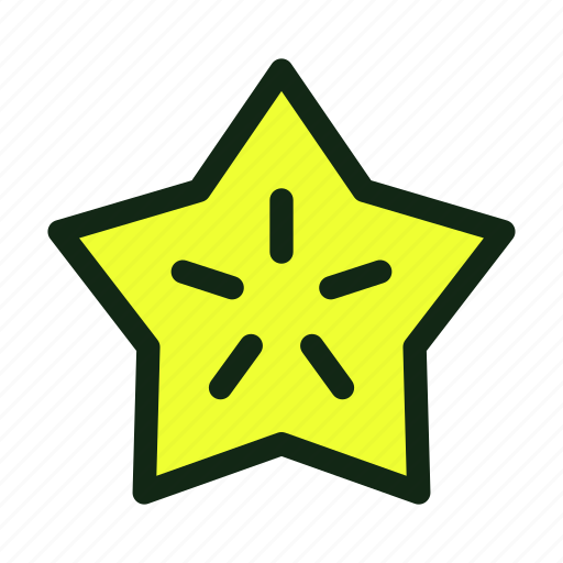 Starfruit, carambola, exotic, tropical, sour, fruit, fresh icon - Download on Iconfinder