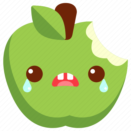 Apple, avatar, bite, cartoon, character, cute, green apple icon - Download on Iconfinder
