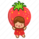 fruit, costume, fresh, halloween, carnival, sweet, avatar, hat, strawberry