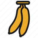 banana, bananas, fruit, food, fresh, yellow, tropical
