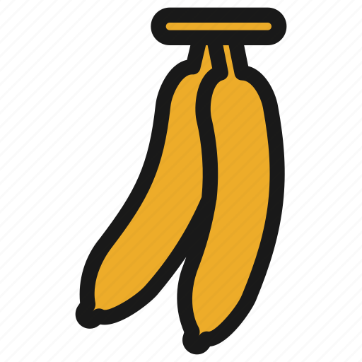 Banana, bananas, fruit, food, fresh, yellow, tropical icon - Download on Iconfinder