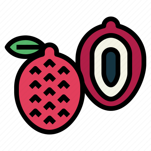 Food, fresh, fruit, lychee, tropical icon - Download on Iconfinder