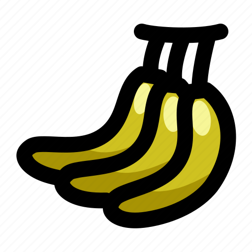 Banana, bananas, dessert, food, fruit, nature, organic icon - Download on Iconfinder