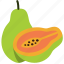 papaya, slice, fruit, tropical 