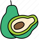 avocado, slice, fruit, diet
