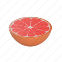 sliced, grapefruit, fruit, food 