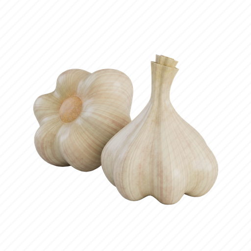 Garlics, food, healthy, cooking 3D illustration - Download on Iconfinder