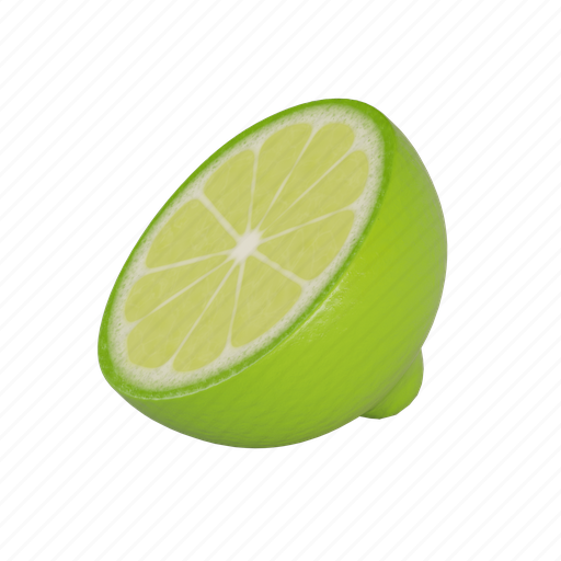 Half, lime, lemon, fruit 3D illustration - Download on Iconfinder