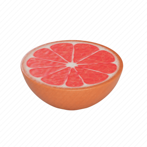 Sliced, grapefruit, fruit, food 3D illustration - Download on Iconfinder