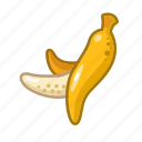 banana, fruit, sweet, yellow, cartoon, food