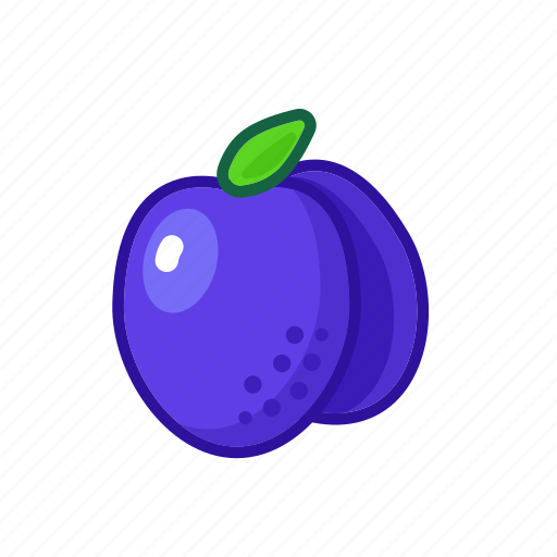 Blue, food, fruit, plum, cartoon icon - Download on Iconfinder
