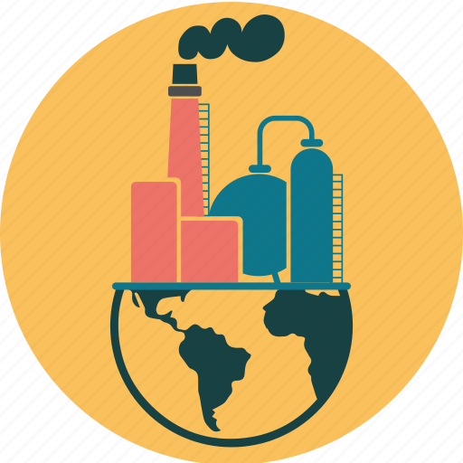 Building, business, earth, energy, factory, fuel, globe icon - Download on Iconfinder