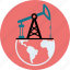 earth, extraction, fossil, fuel, globe, oil, petroleum, production, pump 