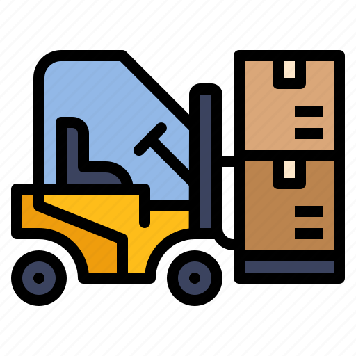 Box, forklift, parcel, with icon - Download on Iconfinder