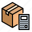 box, calculate, calculator, parcel 