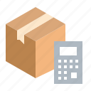 box, calculate, calculator, parcel