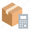box, calculate, calculator, parcel 