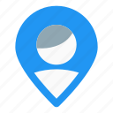 nearby, pin, single user, location