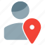 location, marker, pin, single user 